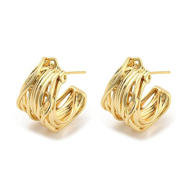 Rack Plating Brass Stud Earrings