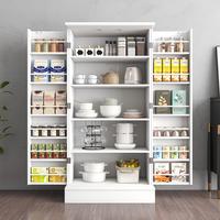 47” Kitchen Pantry Cabinet, Freestanding Kitchen Pantry Storage Cabinet with 6Pcs Adjustable Shelves, Modern Buffet Cupboar...