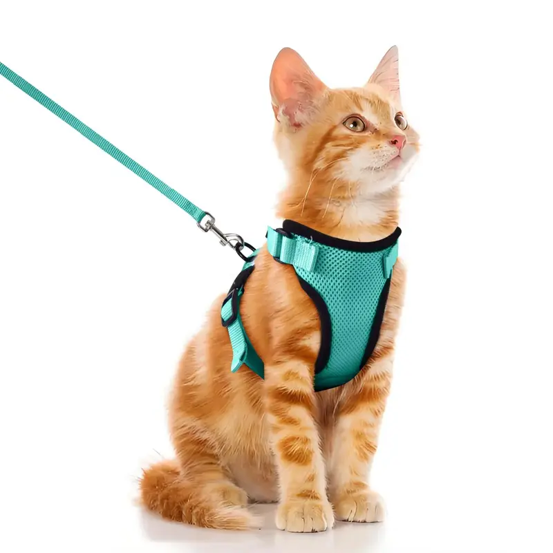 Cat Harness & Leash for Walking, Escape Proof Soft Adjustable Vest Harnesses for Cats, Easy Control Cat Harness & Leash for O...
