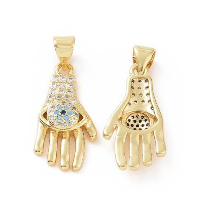 Brass Micro Pave Cubic Zirconia Pendants