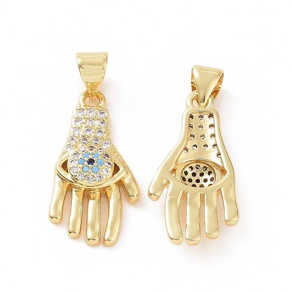 Brass Micro Pave Cubic Zirconia Pendants