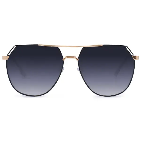 Farrah - Midnight Square Aviator Sunglasses | Color: Midnight | Size: OS