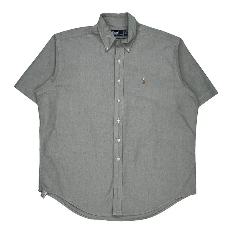 Polo By Ralph Lauren Short Sleeve Shirt - XL Grey Cotton