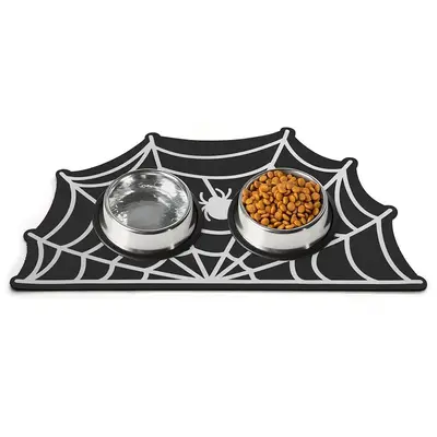 Spider Web Design Pet Feeding Mat for Dogs and Cats, Non-slip Pet Feeding Bowl Mat, Pets Feeding Supplies for Kitten & Puppy,...