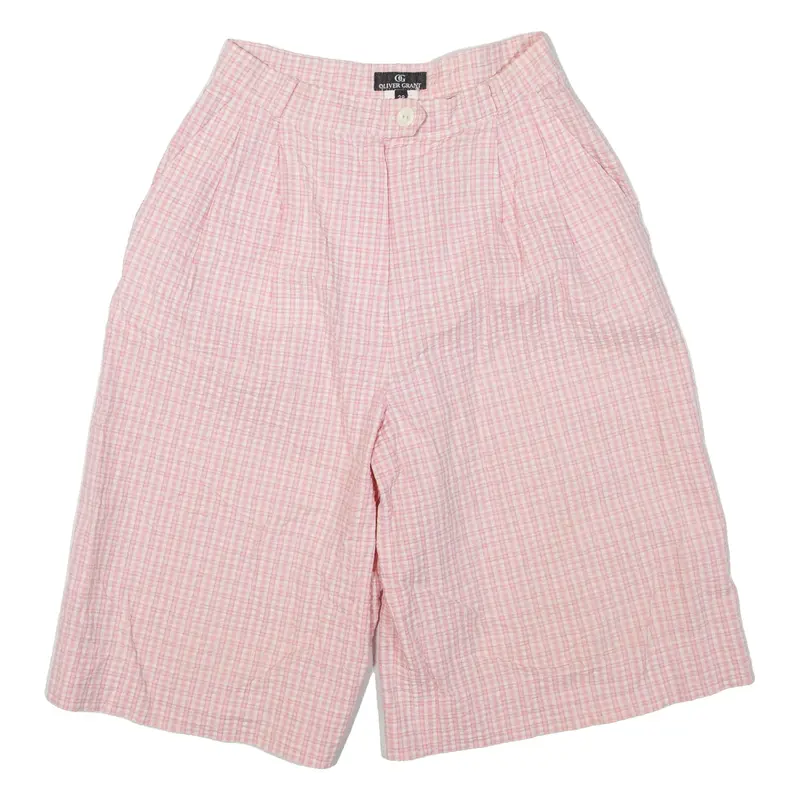 OLIVER GRANT Womens Casual Shorts Pink Gingham XXS W24