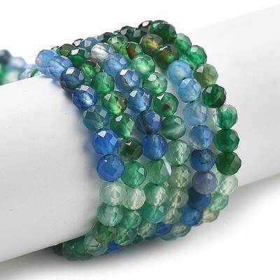 Gradient Color Natural Agate Beads Strands