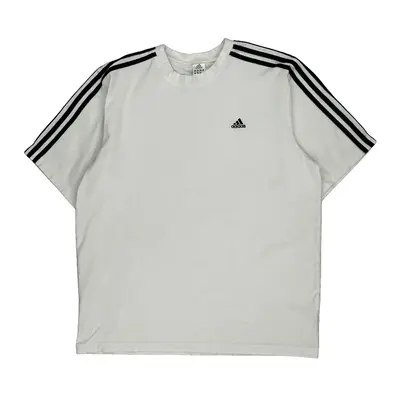 Adidas T-Shirt - Large White Cotton Blend