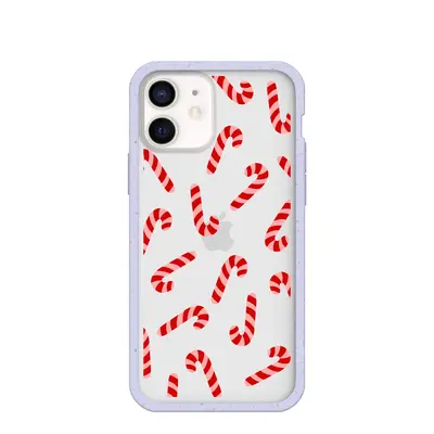 Clear Candy Cane Chaos iPhone 12/ iPhone 12 Pro Case With Lavender Ridge