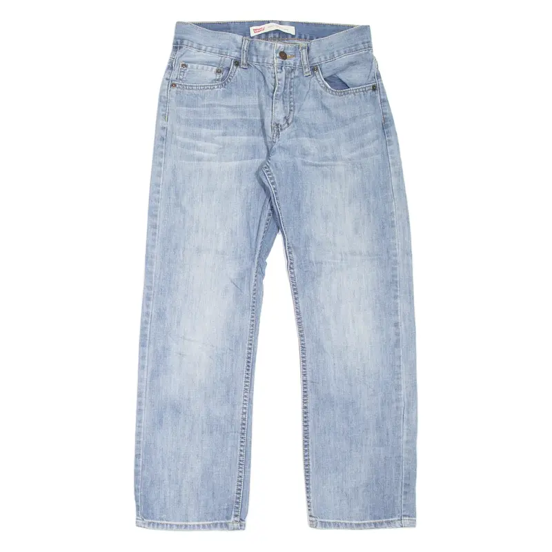 LEVI'S 505 Boys Jeans Blue Regular Straight Stone Wash W27 L27