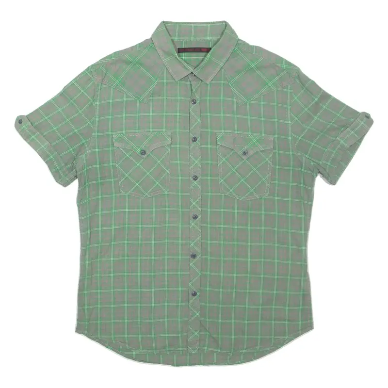 LEVI'S Mens Shirt Green Check S