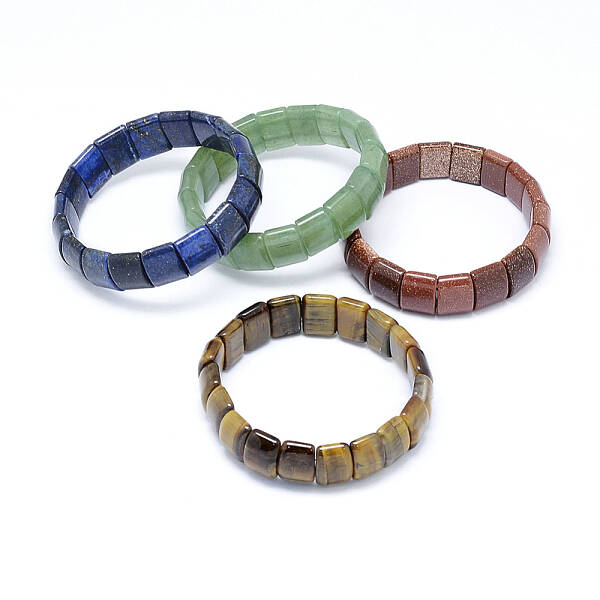 Natural & Synthetic Mixed Stone Stretch Bracelets