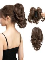 10inch Short Body Wavy Ponytail Extension with Hair Claw, Natural Looking Fluffy Hair Bun, Synthetic Hairpiece Wigs for Women...