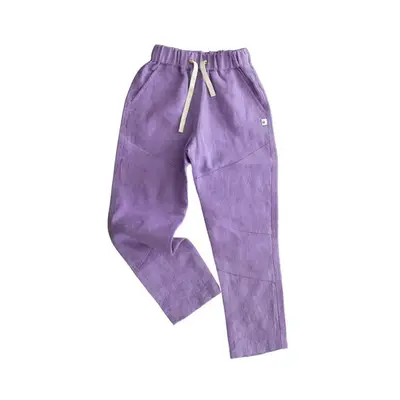 Ash Linen Pants - Lilac | Size: 8 y