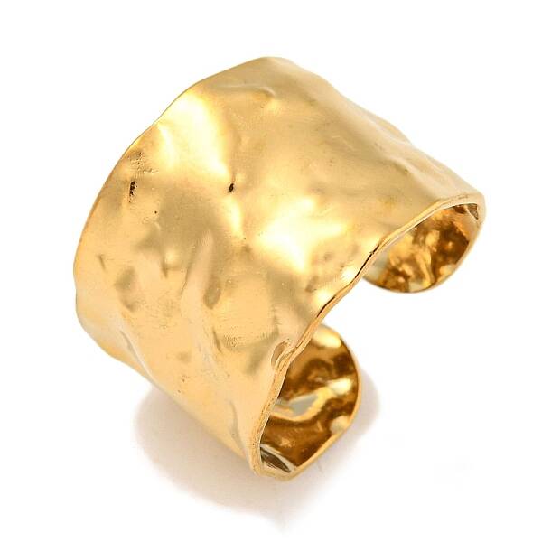 Ion Plating(IP) 304 Stainless Steel Hammered Open Cuff Ring
