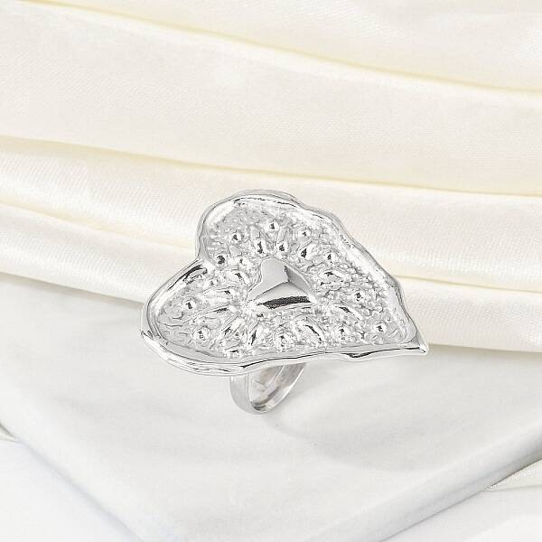 Anti-Tarnish 304 Stainless Steel Heart Open Cuff Rings