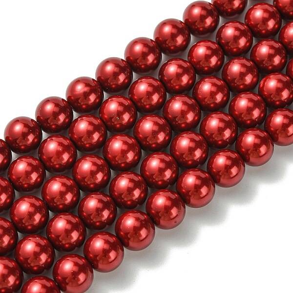 Eco-Friendly Dyed Glass Pearl Round Beads Strands