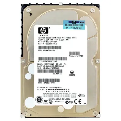 300955-015 HP 72.8GB Ultra-320 SCSI 10000 3.5-inch Hard Drive