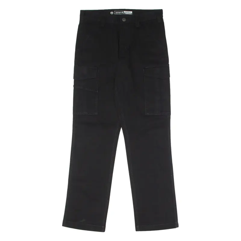 CARHARTT Cargo Workwear Mens Canvas Trousers Black Relaxed Straight W31 L32