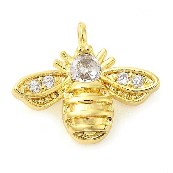 Rack Plating Brass Micro Pave Cubic Zirconia Charms