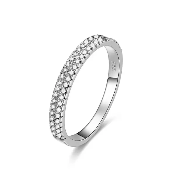 Beneto Silver ring with zirconia AGG337 - Circuit: 54 mm