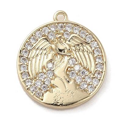 Brass Micro Pave Clear Cubic Zirconia Pendants