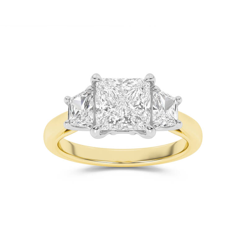 Amara Chand Lab Grown Princess Cut Diamond Engagement Ring | 18K Yellow Gold 4 1/4  CT. TW.