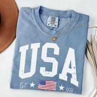 Comfort Colors USA Shirt, Fourth of July Shirt, 4th of July Patriotic  T-shirt, America Est 1776 T-shirt, Distressed T-shirt ...