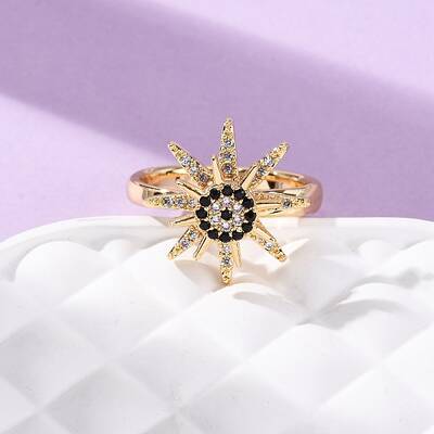 Brass Micro Pave Cubic Zirconia Finger Rings