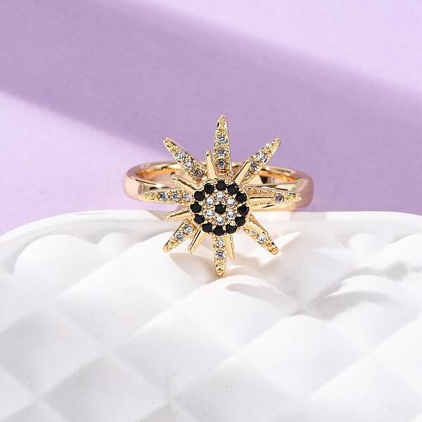 Brass Micro Pave Cubic Zirconia Finger Rings