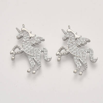 Brass Micro Pave Cubic Zirconia Pendants