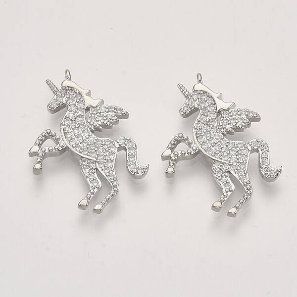 Brass Micro Pave Cubic Zirconia Pendants