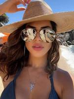 Women's Vintage Double Beam Glasses, Metal Frame Teardrop Aviator Glasses, Summer Trendy Casual Glasses for Travel Use, Fashi...