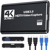 4K HDMI Capture Card for Streaming, Compact Full HD 1080P 60FPS USB Cam Link Game Audio Video Capture Card for Camera/ PS5/ ...
