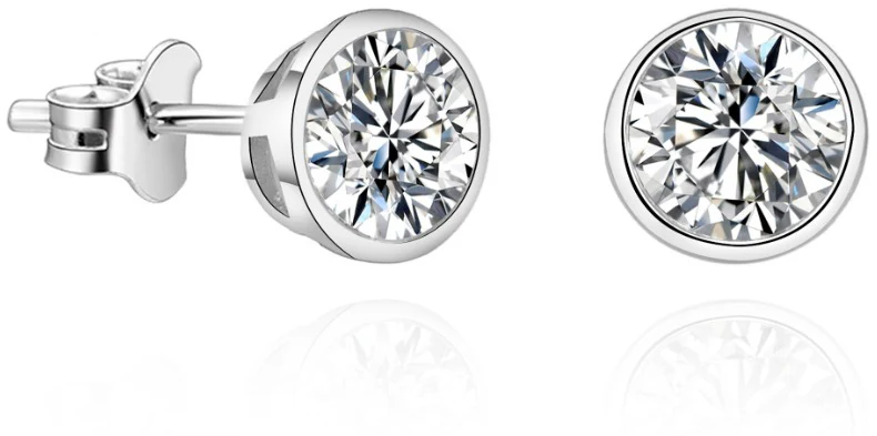 Beneto Charming earrings with AGUP glitter zirconia - Diameter: 0.6 cm