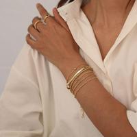 KYERLYN Gold Bracelets for Women Waterproof 14K Plated Jewelry Sets Trendy Thin Dainty Stackable Cuban Link Paperclip Chain P...