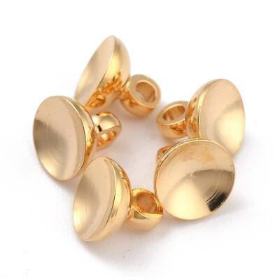 Rack Plating Brass Bead Cap Pendant Bails