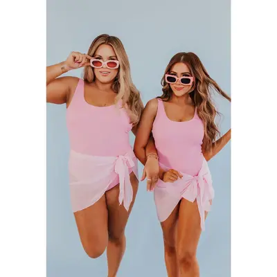 THE SUMMER SARONG IN COTTON CANDY PINK