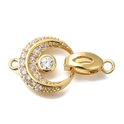 Brass Micro Pave Clear Cubic Zirconia Fold Over Clasps