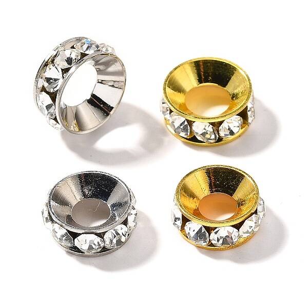 Brass Rhinestone Spacer Beads
