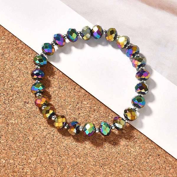 Electroplate Glass Stretch Bracelets