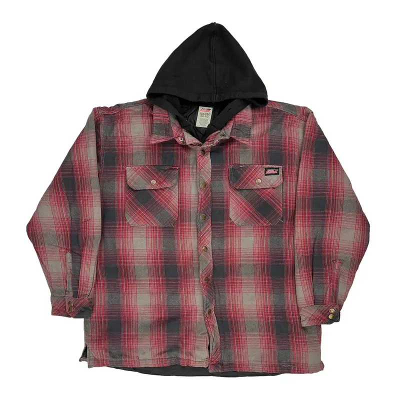 Dickies Checked Overshirt - 2XL Red Cotton