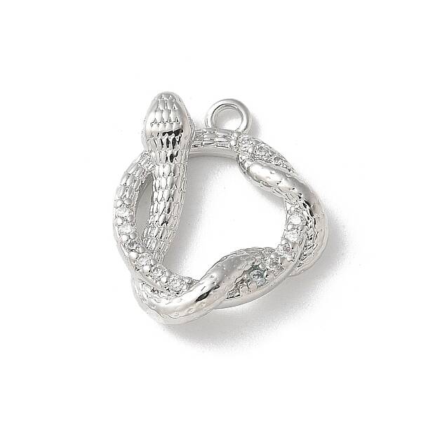 Brass Micro Pave Clear Cubic Zirconia Pendants
