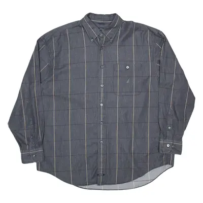 NAUTICA Mens Shirt Grey Pinstripe Long Sleeve XL