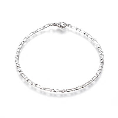 Tarnish Resistant 304 Stainless Steel Figaro Chain Bracelets