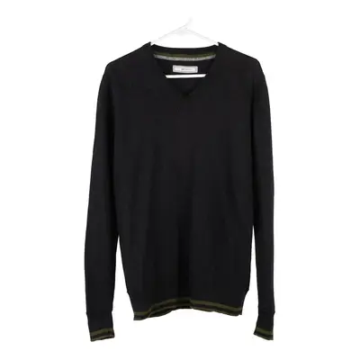 Gas V-neck Jumper - Large Black Wool Blend