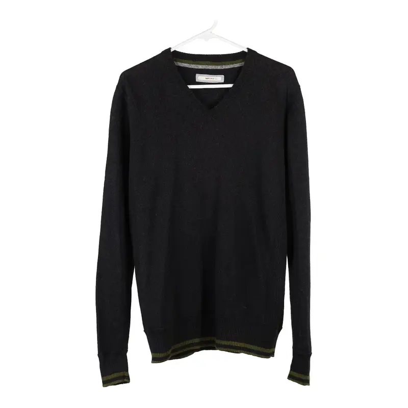 Gas V-neck Jumper - Large Black Wool Blend