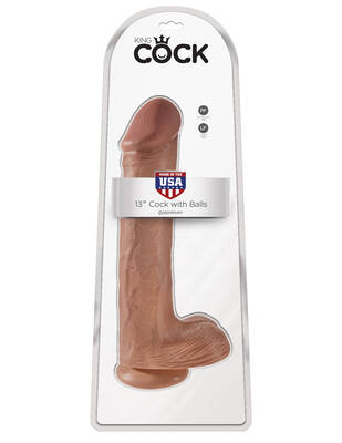 King Cock 13 Cock With Balls - Tan
