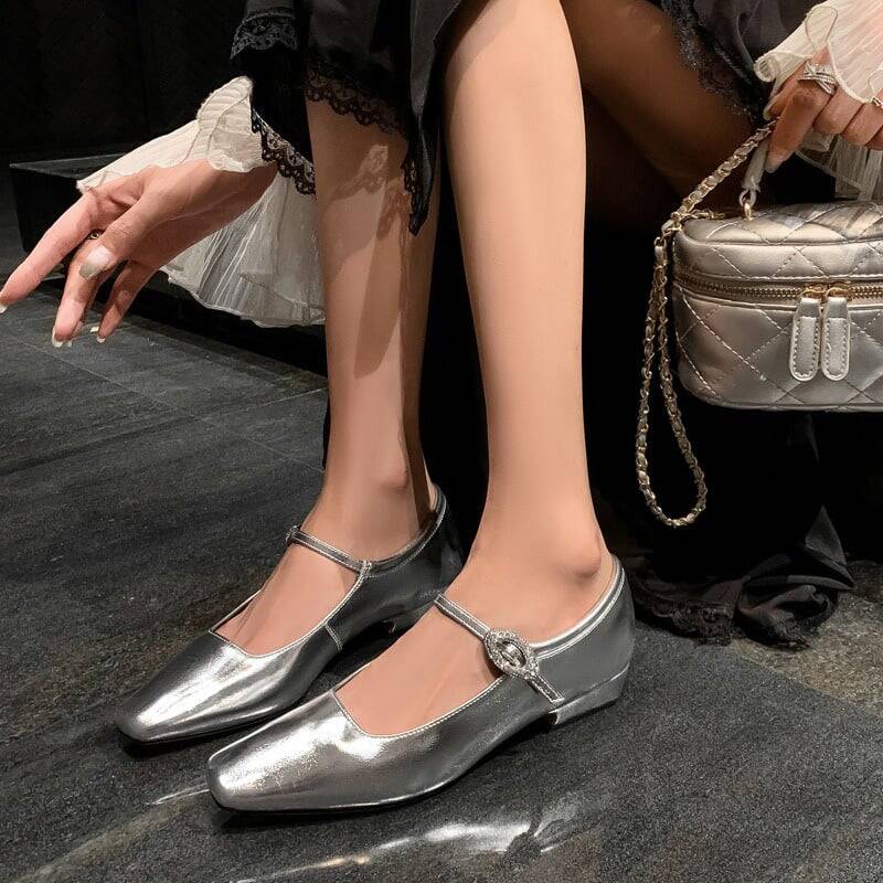 CHIKO Coia Square Toe Block Heels Mary Jane Shoes