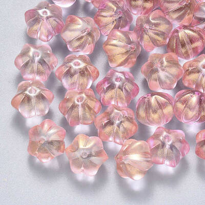 Transparent Spray Painted Glass Beads