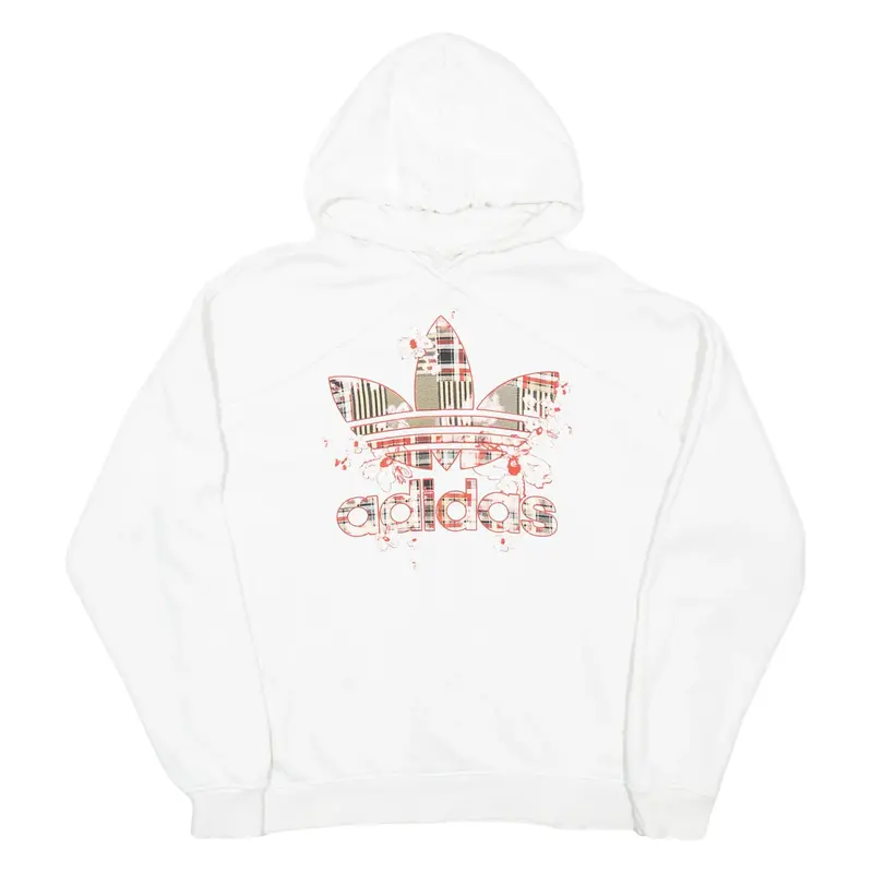 ADIDAS Womens White Hoodie UK 8